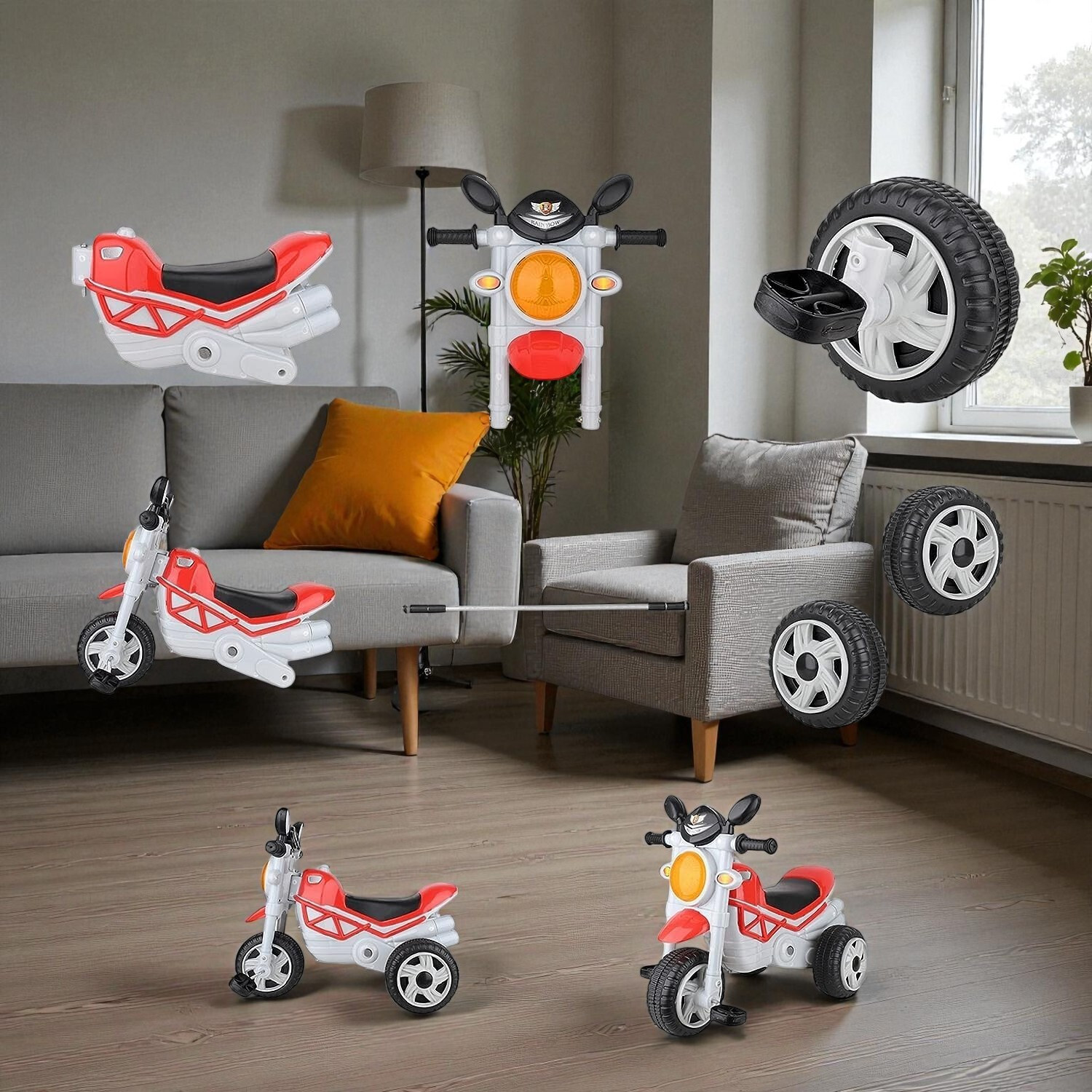 Image of baby tone NEW LOOK BABY TRICYCLE WITH MUSIC & LIGHT, MADE IN INDIA, UPTO 3 YEAR KIDS ONLY