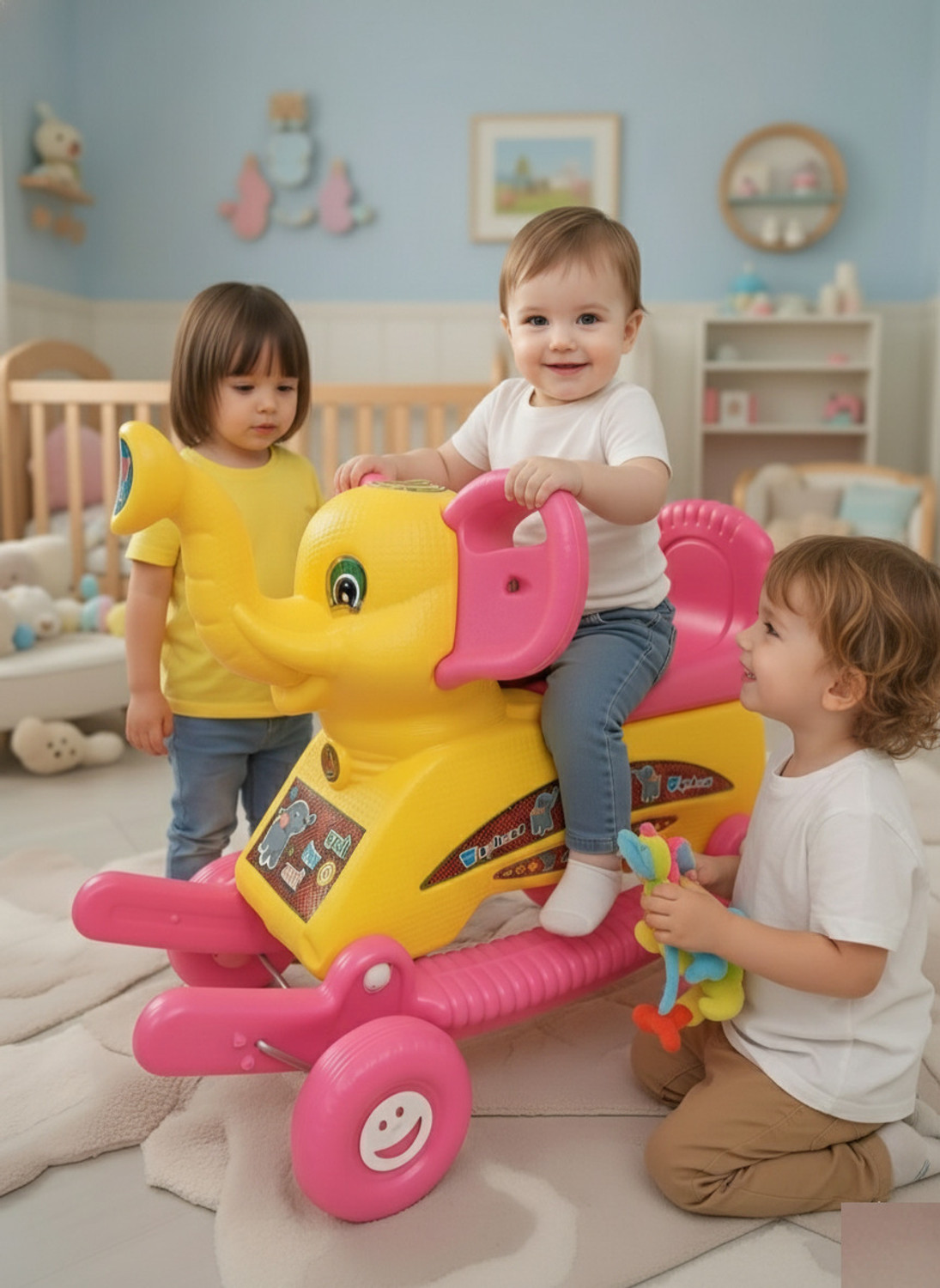 Image of oh baby Elephant Rider for Kids 1-5 Years Rideons & Wagons Non Battery Operated Ride