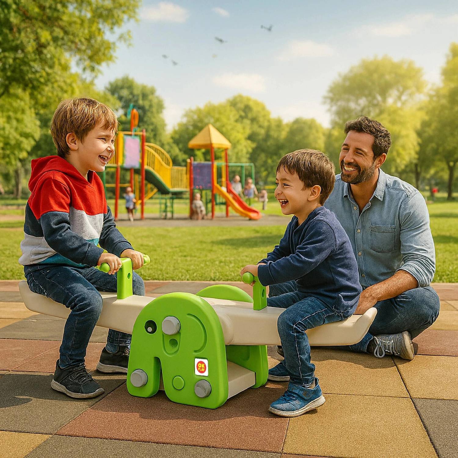 Ok Play Seesaw |Elephant Themed See Saw|Durable Dual Seat|Wide