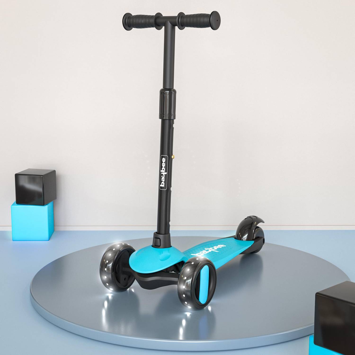 baybee Skate Scooter with Led PU Wheels & Brake Runner Scooter for Kids 3-10 Years Teal