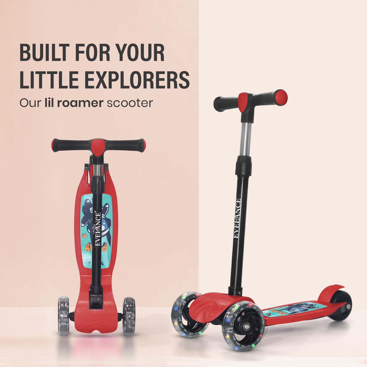 Image of EVELANCE Lil Roamer Scooter Foldable Kick Skating Cycle| Skate Scooter 50Kg Capacity