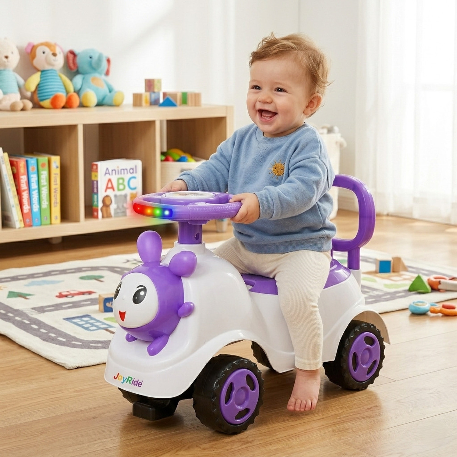 Image of JoyRide Toppy Ride on & Car for Kids with Music & Horn LED Steering