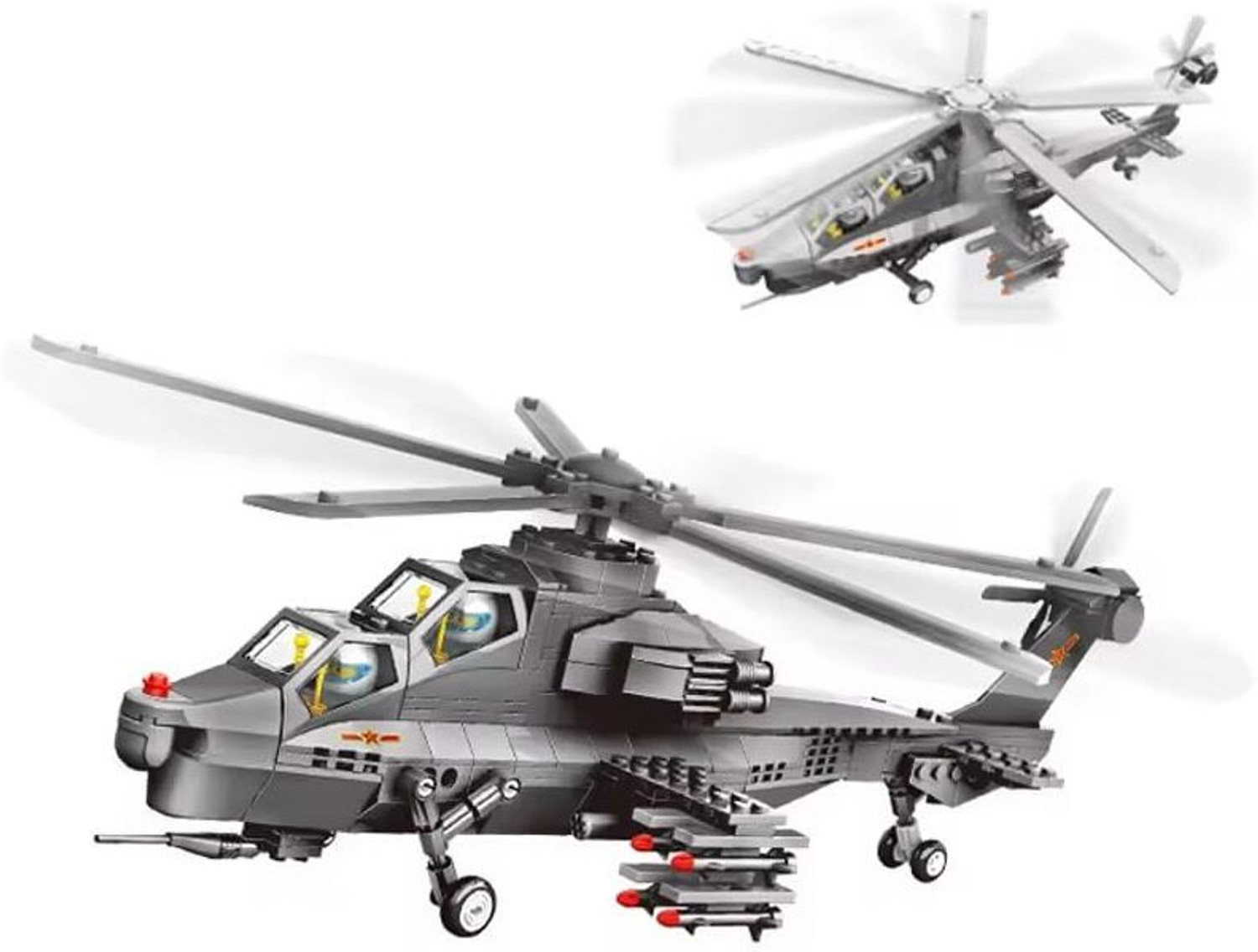 Image of star impex Helicopter Gunship Building Blocks Toy