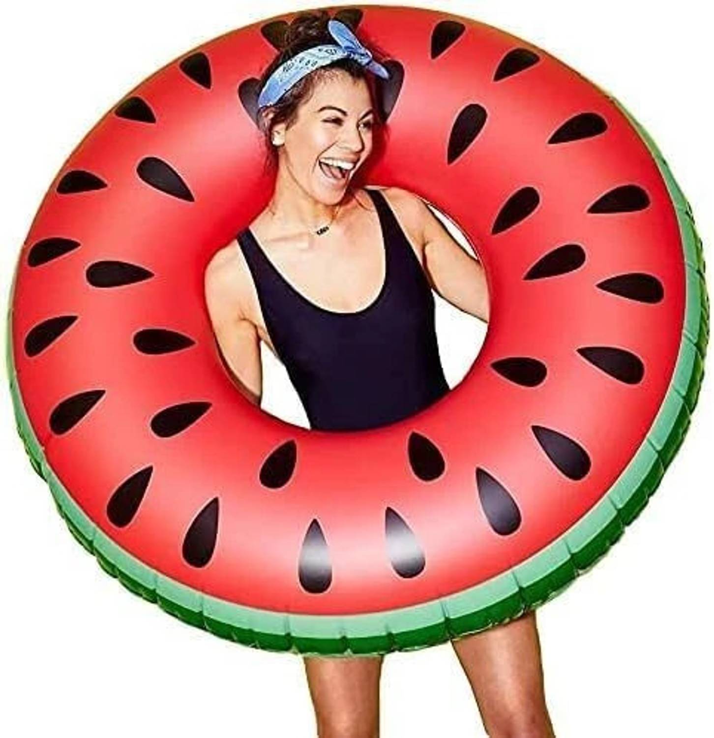 4MYL Inflatable Pool Float, Watermelon Shaped Summer Pool Swimming Float Tube Ring