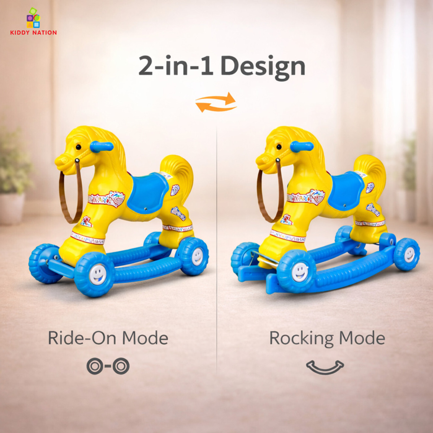 Image of Fuddu Baby Horse Rider for Kids 1-4 Years Birthday Horse Rider Toys