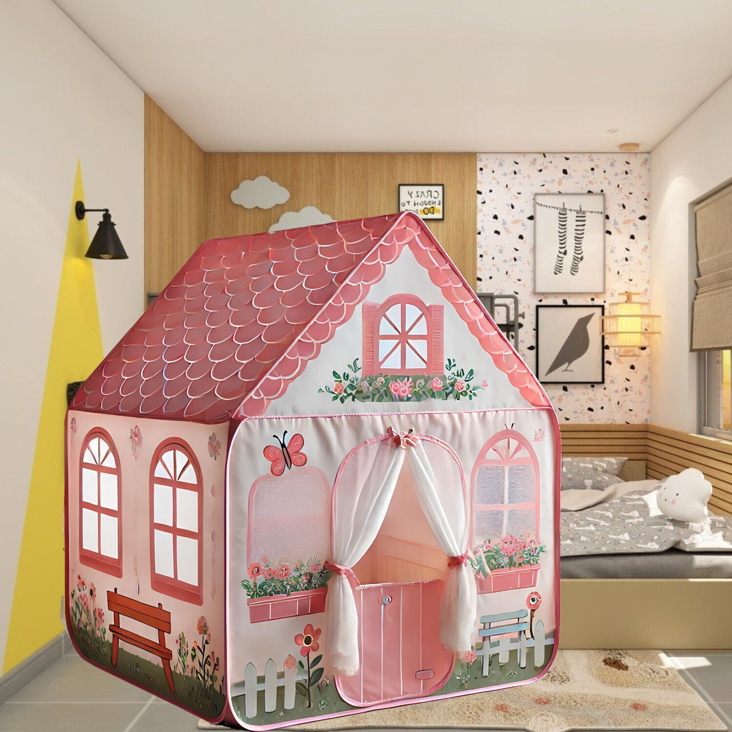 Image of KENIX New outdoor 105-BIG JUMBO SIZE KIDS PLAY TENT HOUSE FOR Kids ( PINK CITY) OT10