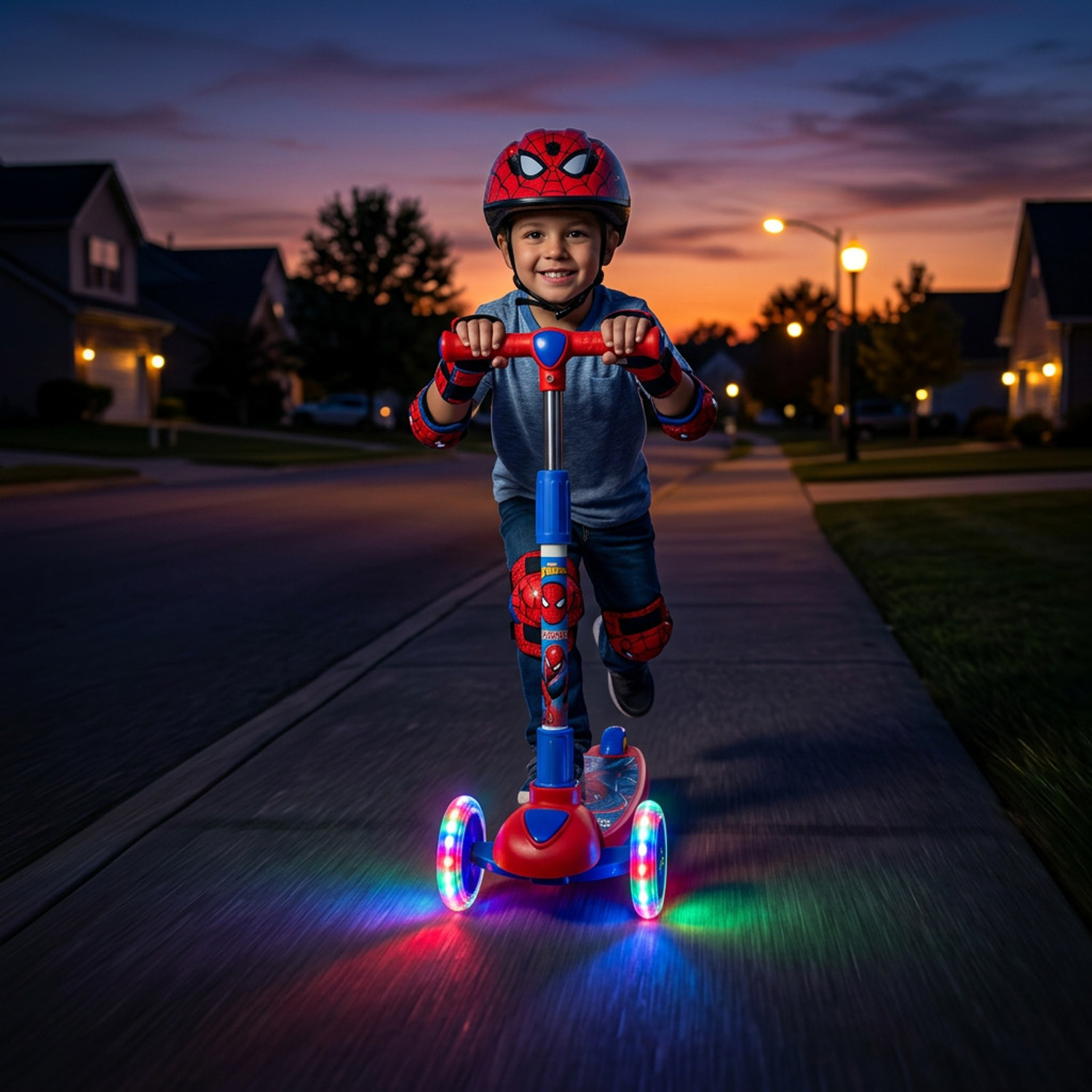 Image of Avengers Spiderman 3 Wheeled Heroglide Kick Scooter