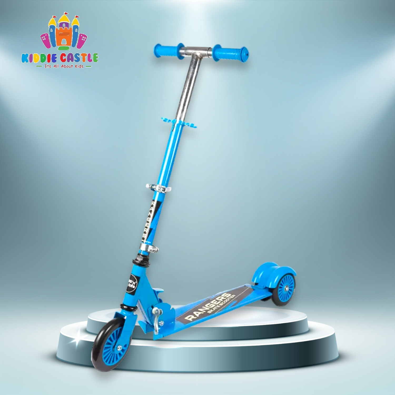 Image of Kiddie Castle Road Runner Kick Ranger Scooter for Kids (Blue)
