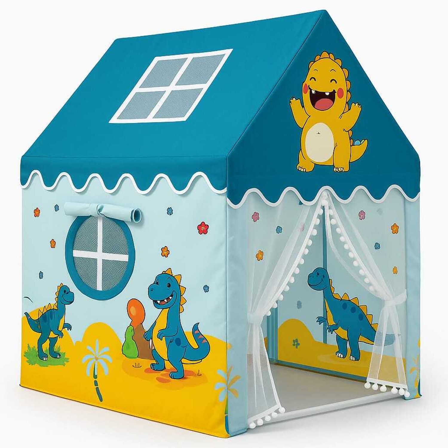 Image of HERRYENTERPRISE DINOSAURS Foldable Play Tent for Boys & Girls | Outdoor Playhouse Hut