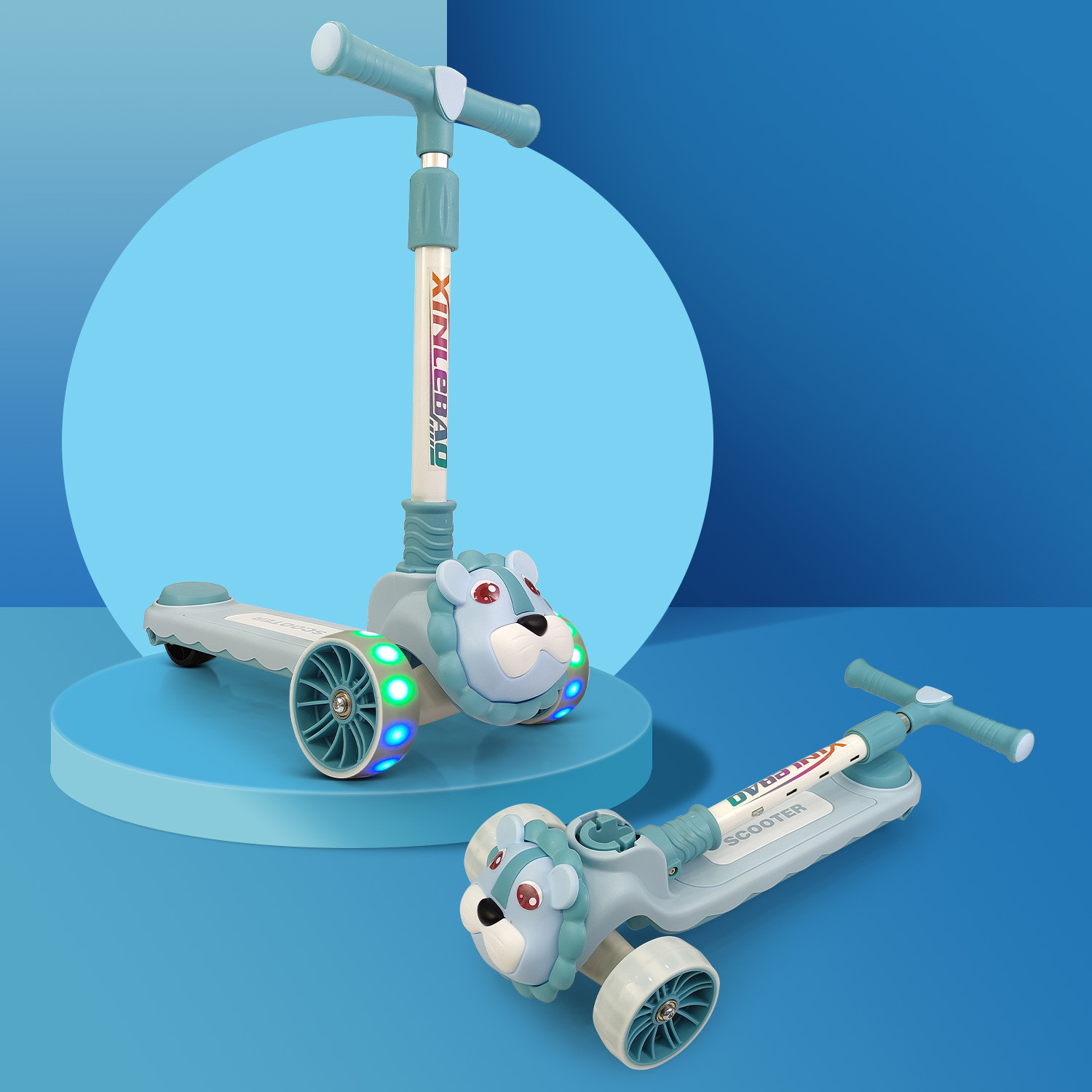 Image of Xaipro Premium Foldable Scooter With Led Light Heavy wheel 12 T (inch) Balance Bike