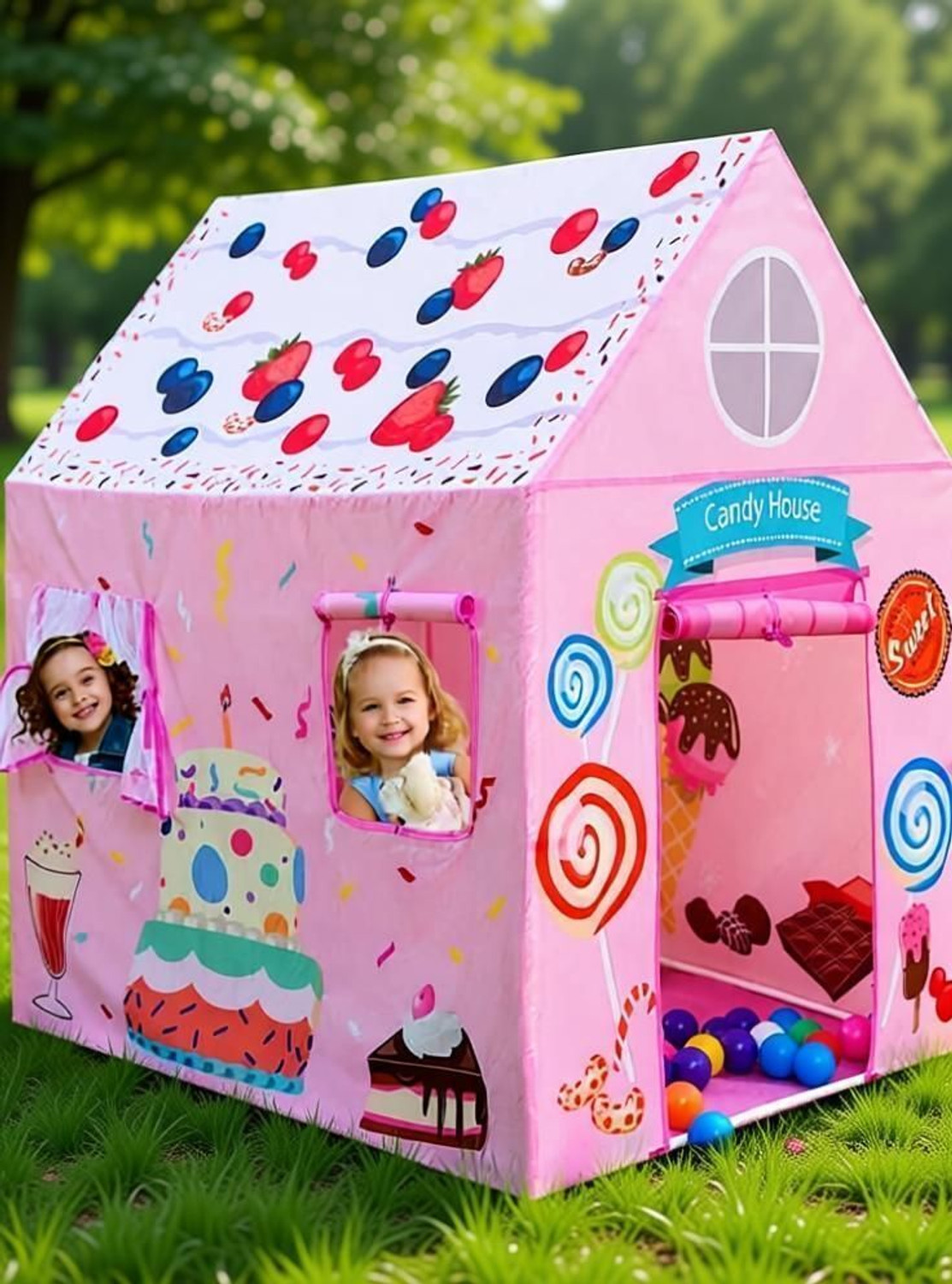 Image of Ruthiv Jumbo Size Happy Birthday Kids Play Tent House for 10 Year Old Girls and Boys