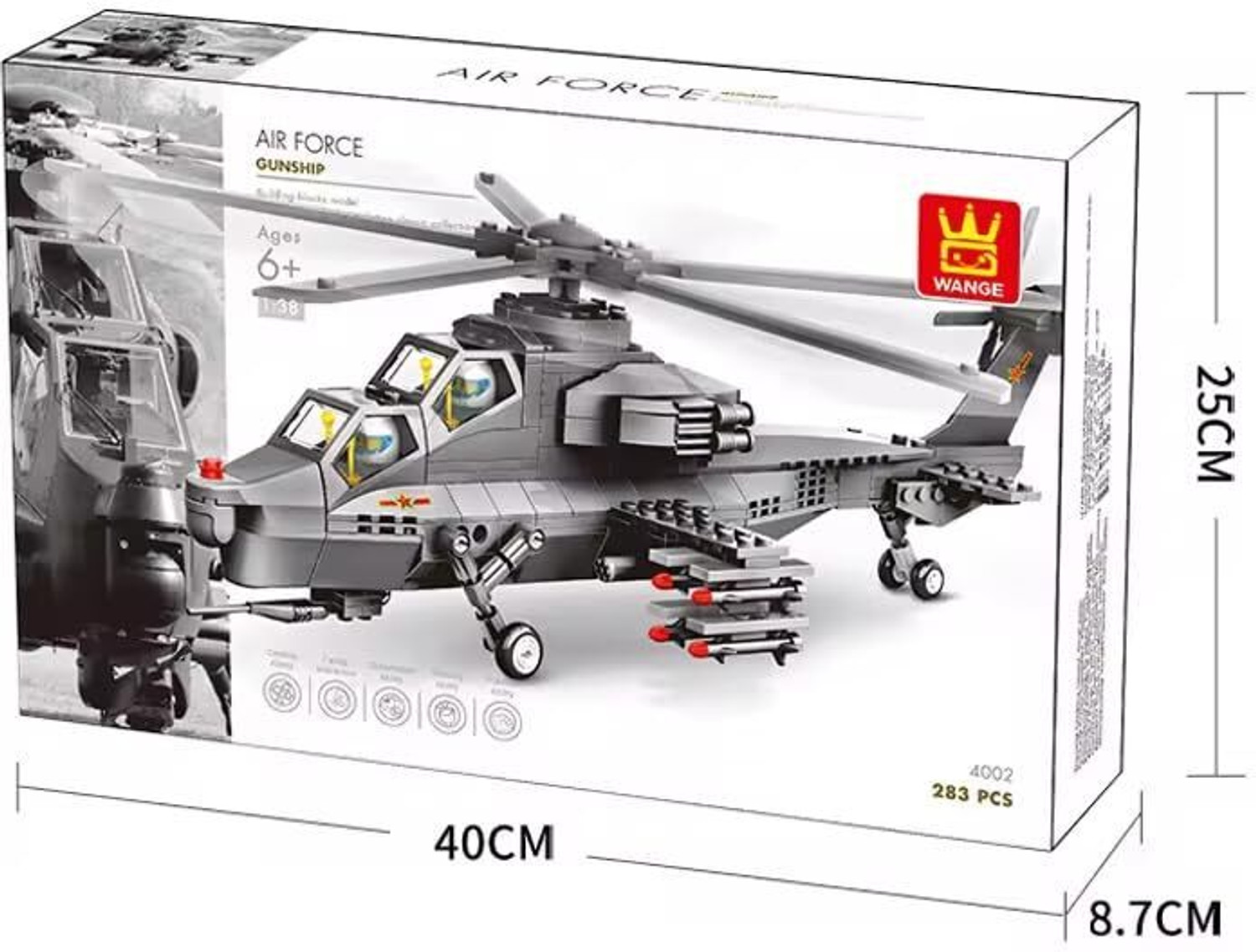 Image of star impex Helicopter Gunship Building Blocks Toy