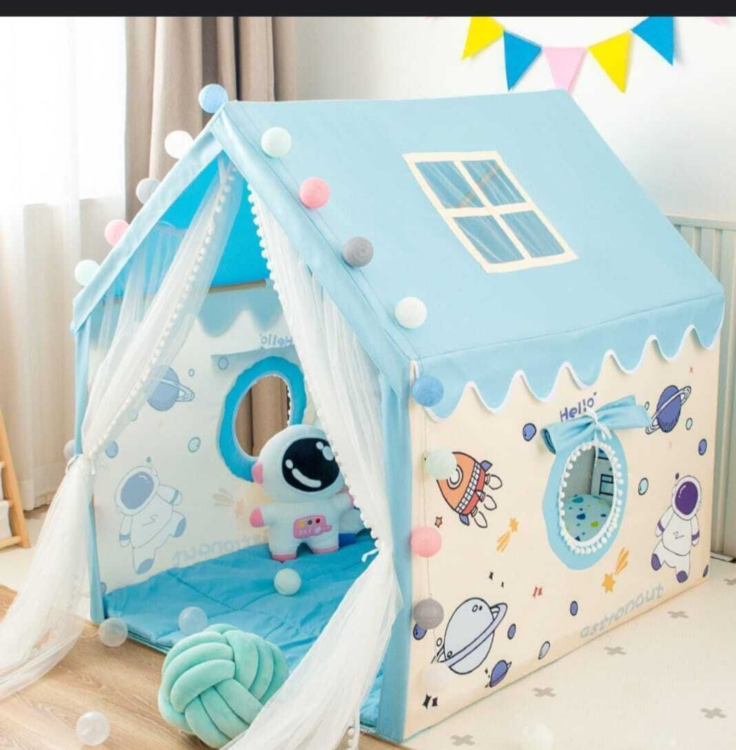 Image of SHREE KRISHNA FAHION blue city tent house for kids 3 year to 10 year