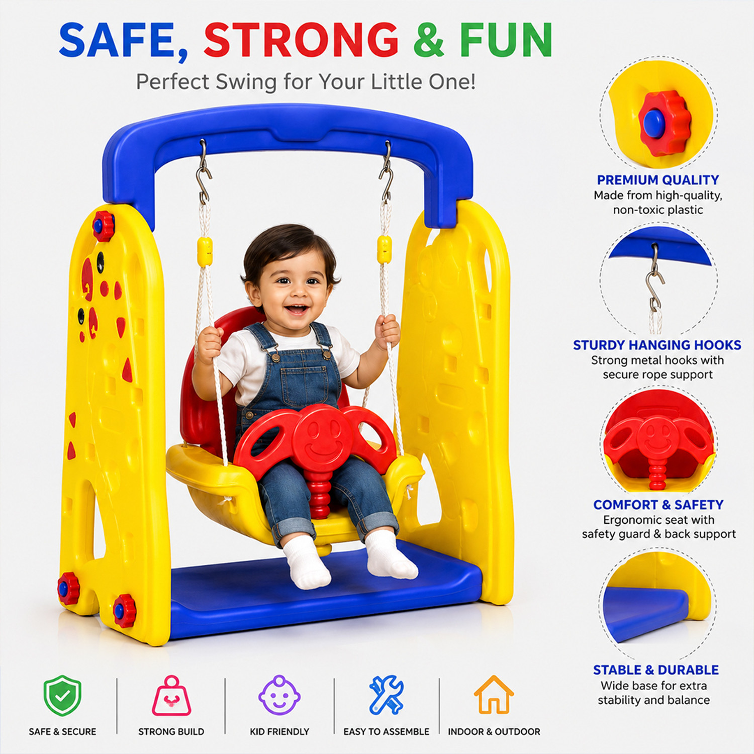 Image of Toy Plus Metal Single Swing and Glider with Mist Feature
