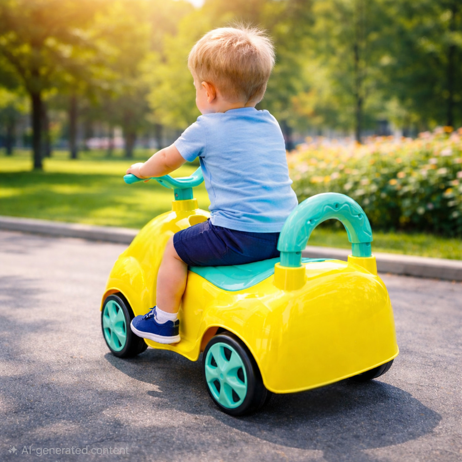 Image of Pandaoriginals Bunny Musical Car with Front Lights, Steering Drive,| 1-3 YRS