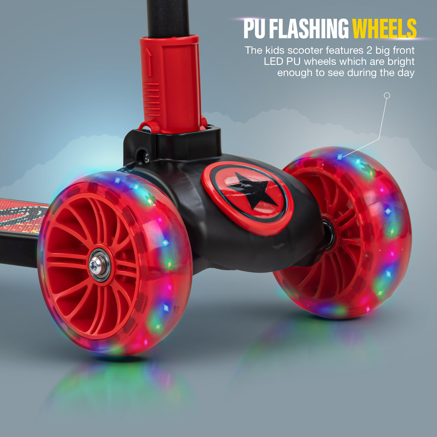 Image of baybee Kitty Kids Kick Scooter for Kids Baby Runner Skate Scooter with LED PU Wheels