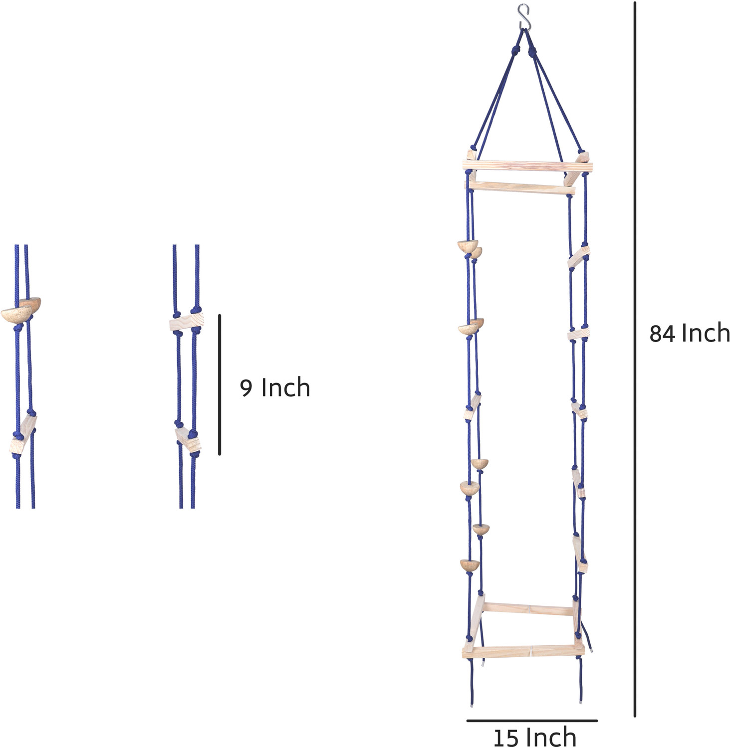 Image of BOFFLE Hanging Squre Ladder for Kids Rope 4-Side Ladder for Kids for Physical Activity