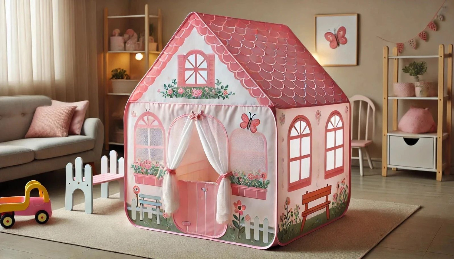 Image of KENIX New outdoor 105-BIG JUMBO SIZE KIDS PLAY TENT HOUSE FOR Kids ( PINK CITY) OT10