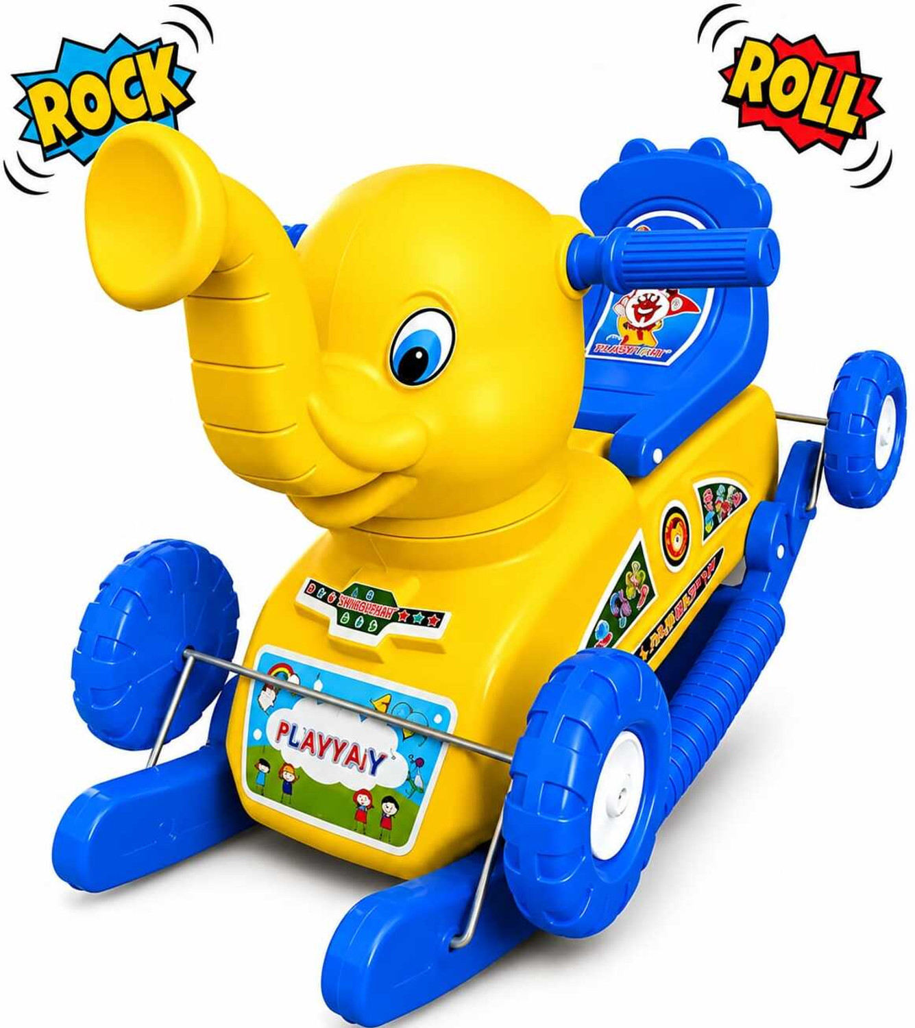 Image of Novexa Toddler Elephant Ride-On Car with Rocking Function - Safe & Sturdy