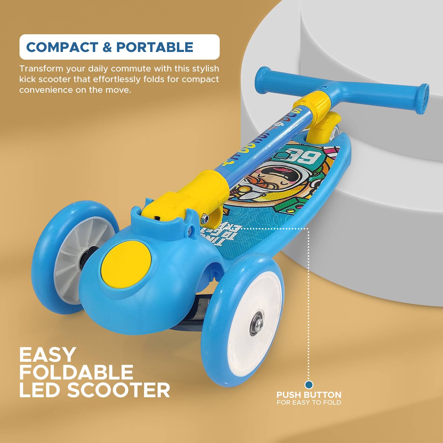 SPEEDFOX 3-Wheel Kids Scooter with Adjustable Handlebar PU wheel