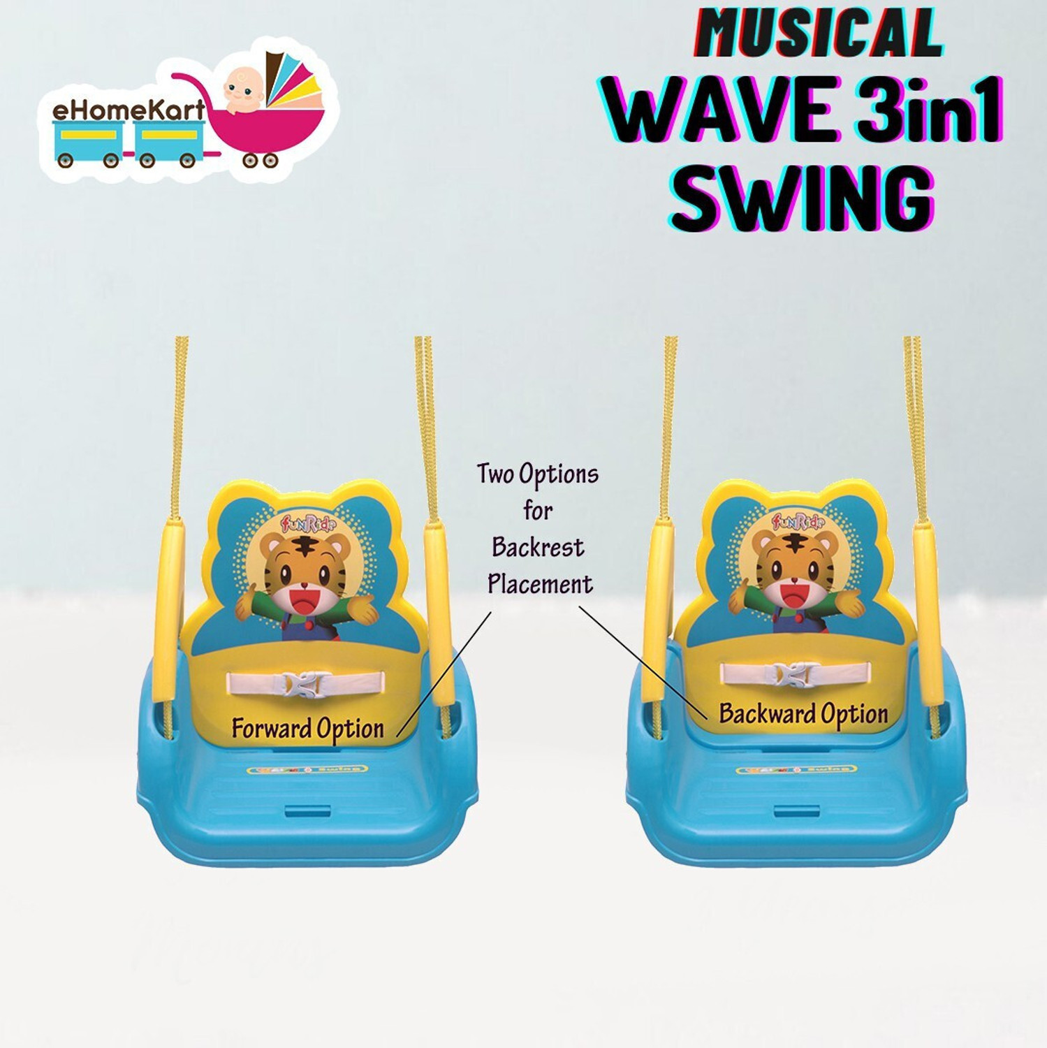 Image of Ehomekart 3 in 1 Wave Adjustible Swing Toy with Music for Kids