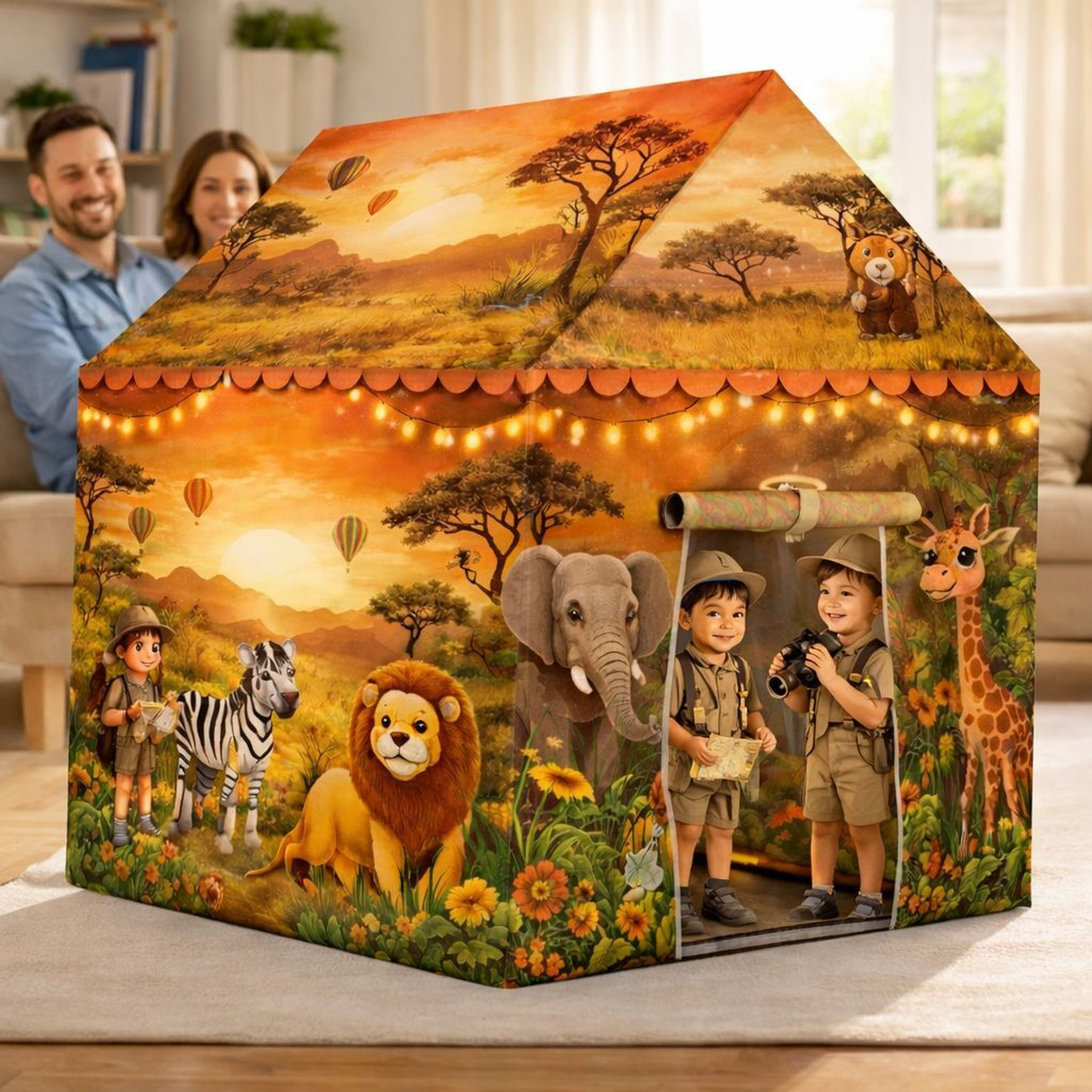 Image of cantus Tent House for 10 Years Kids Toys for Boys and Girls(Safari Theme)(Premium)