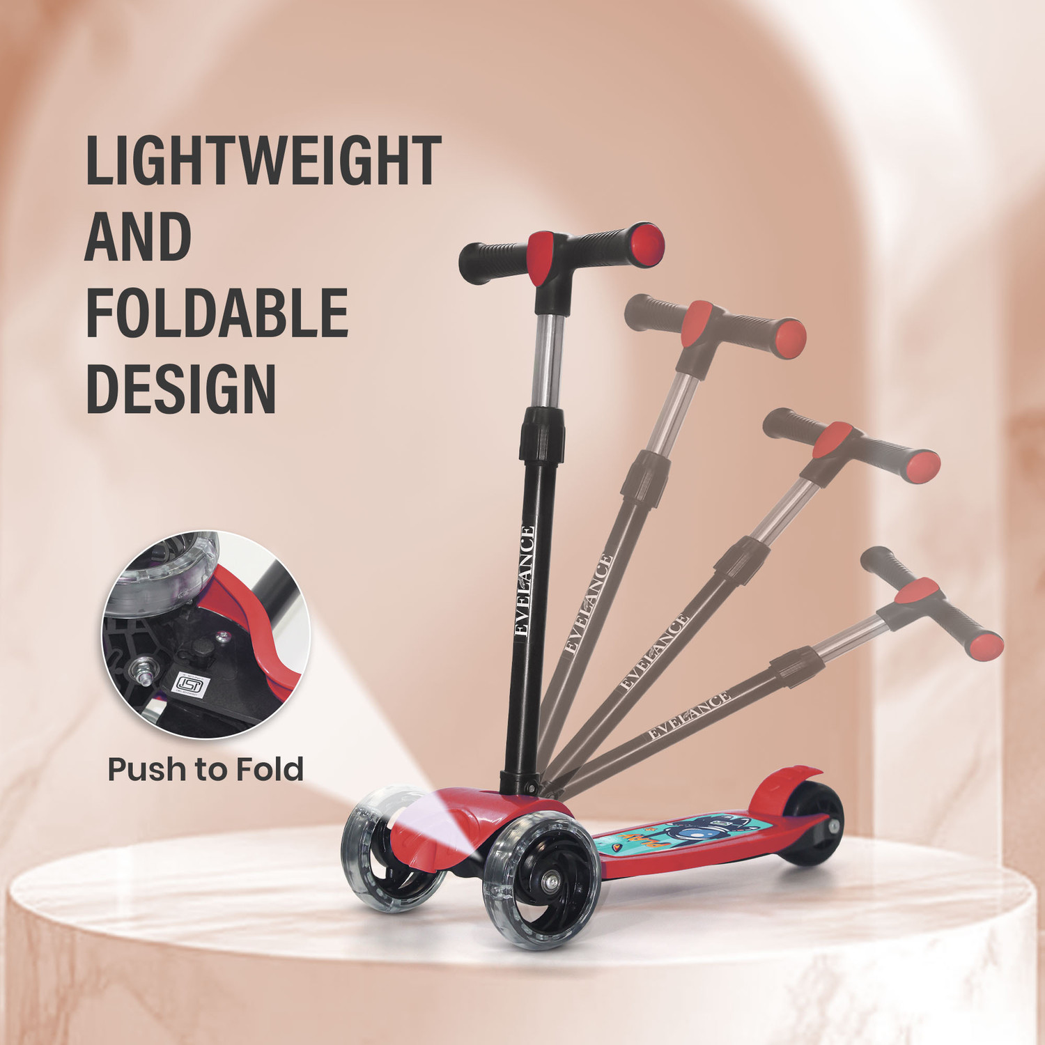 Image of EVELANCE Lil Roamer Scooter Foldable Kick Skating Cycle| Skate Scooter 50Kg Capacity