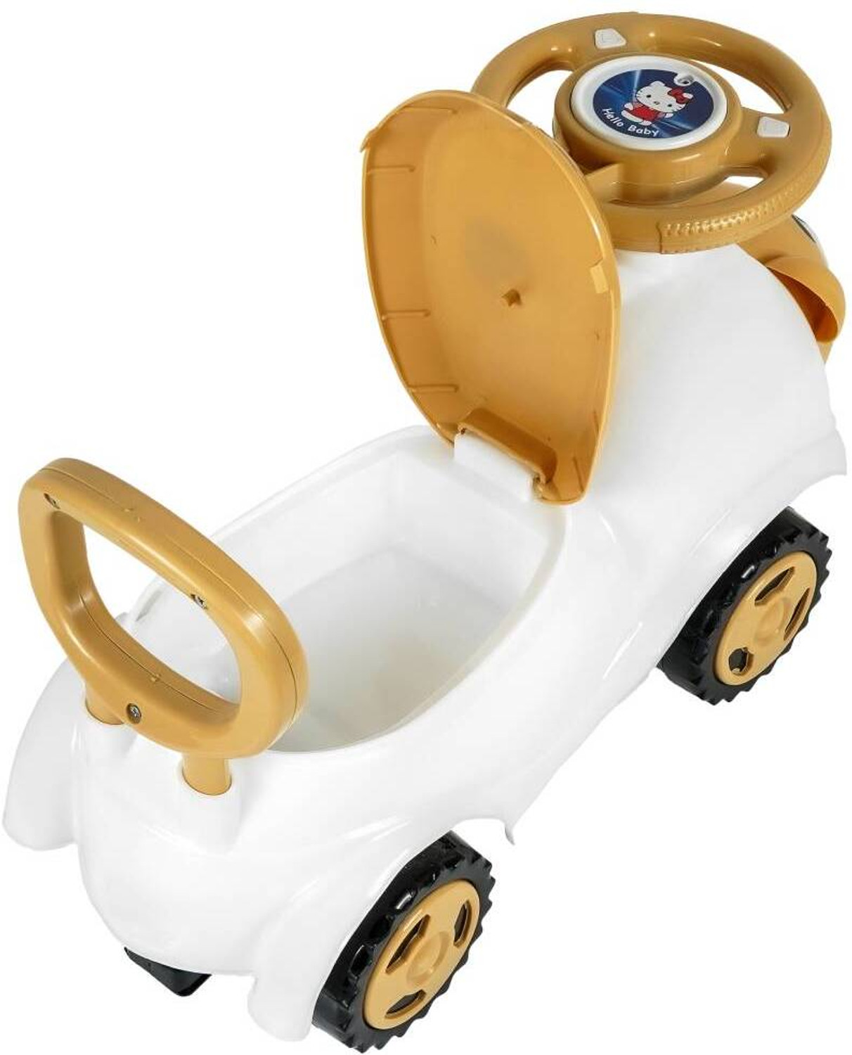 Image of JoyRide Bear Face Ride on for Kids | Music & Horn Push Car for Baby Under Seat Storage