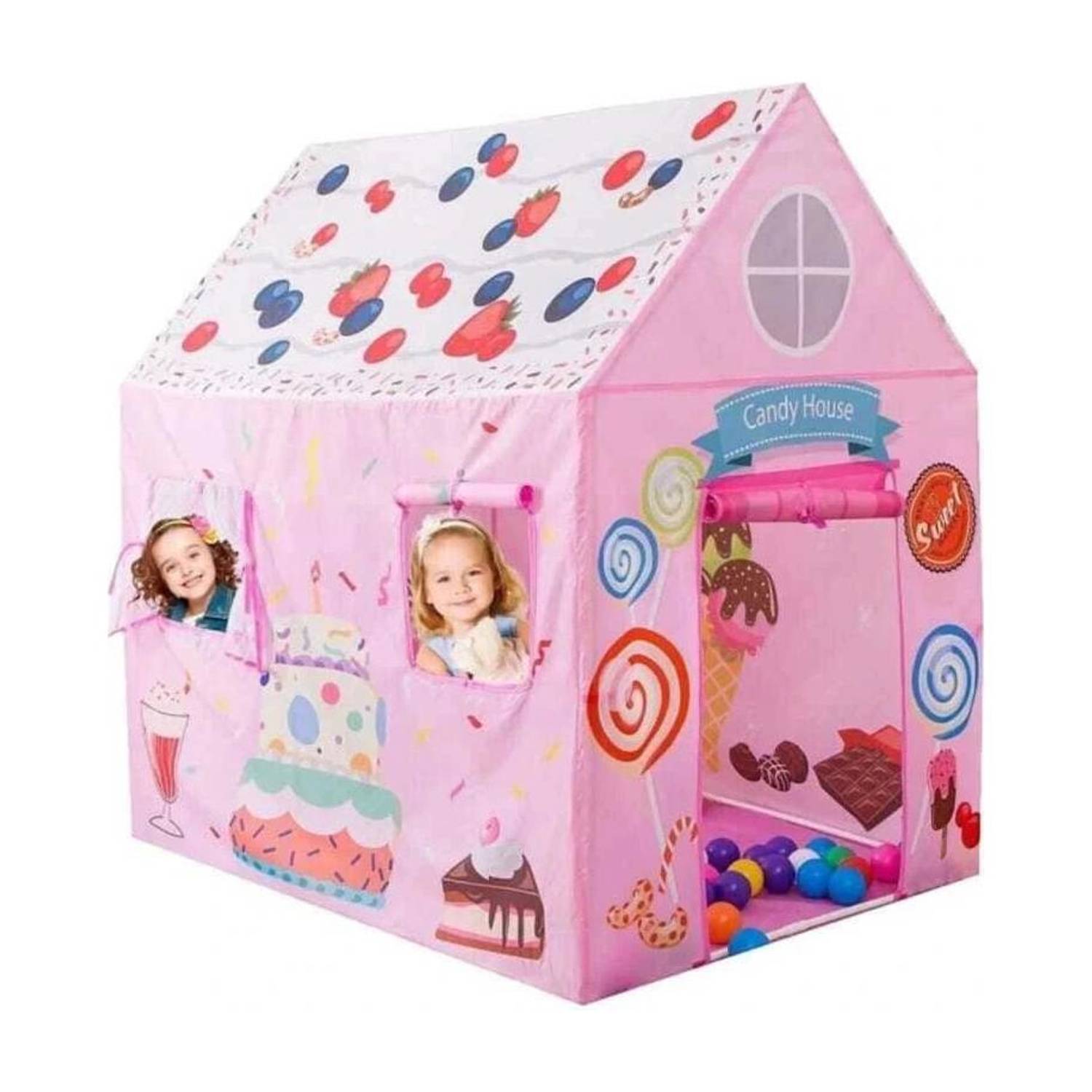 cantus Jumbo Size Happy Birthday Kids Play Tent toys House for Girls and Boys (Pink)