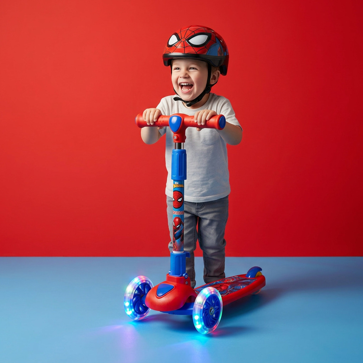 Image of Avengers Spiderman 3 Wheeled Heroglide Kick Scooter