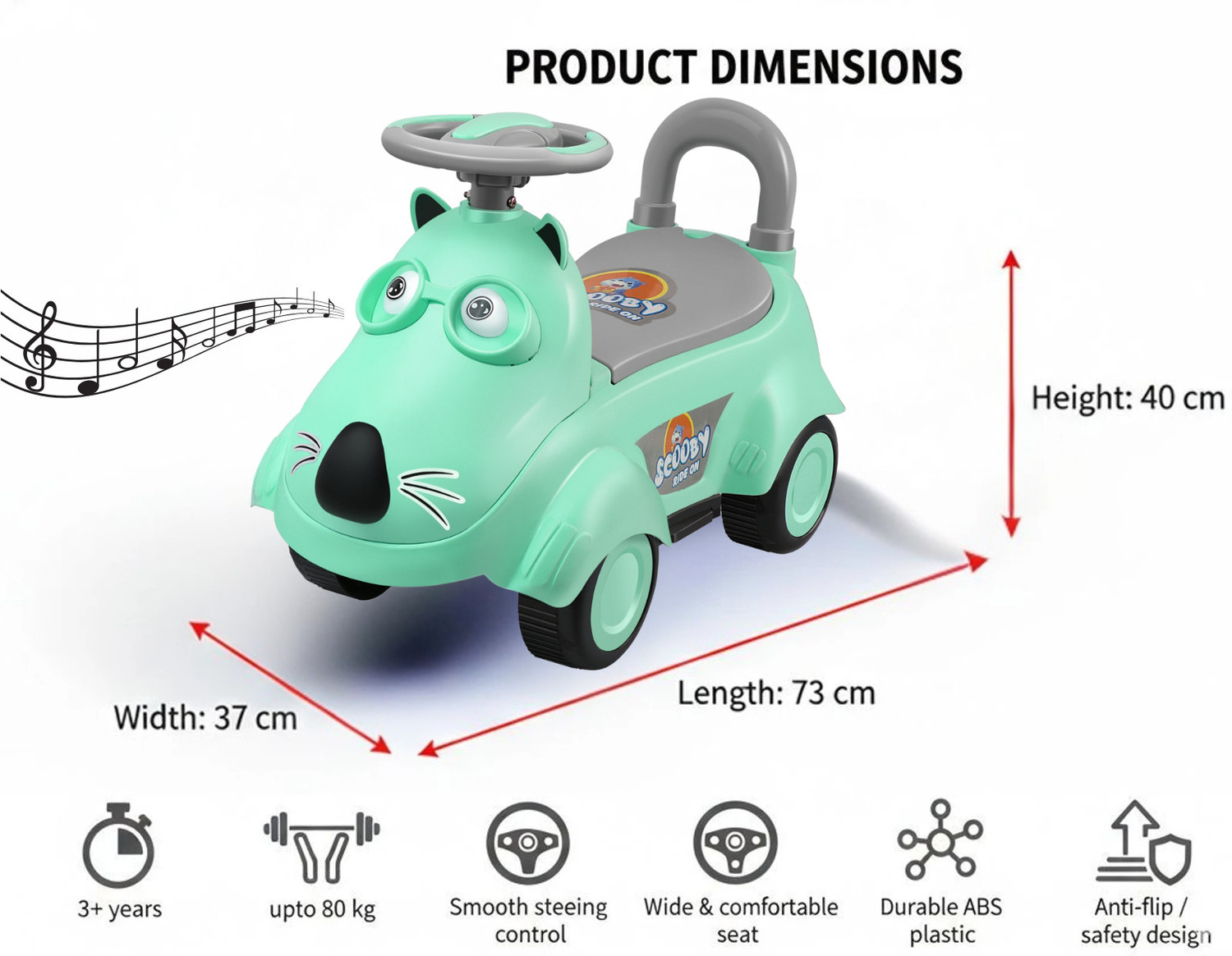 Image of SPEEDFOX kids ride on car for kids for 2-6 years Kids Ride On Push Car | Steering Toy Car for Toddlers 1-3 Years | kids rider Tricycle