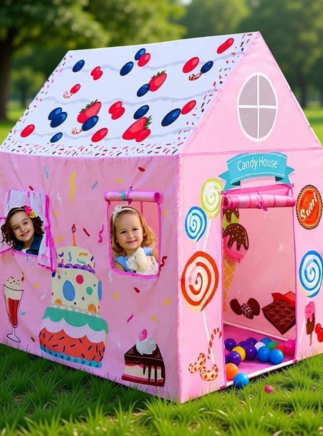 Image of Ruthiv Jumbo Size Happy Birthday Kids Play Tent House for 10 Year Old Girls and Boys