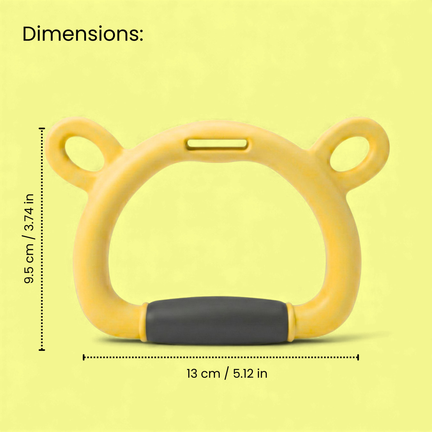 Image of Hi-MaK Kids Gymnastic Rings with 11.5Ft Adjustable Strap Bear Design with Silicone Grip