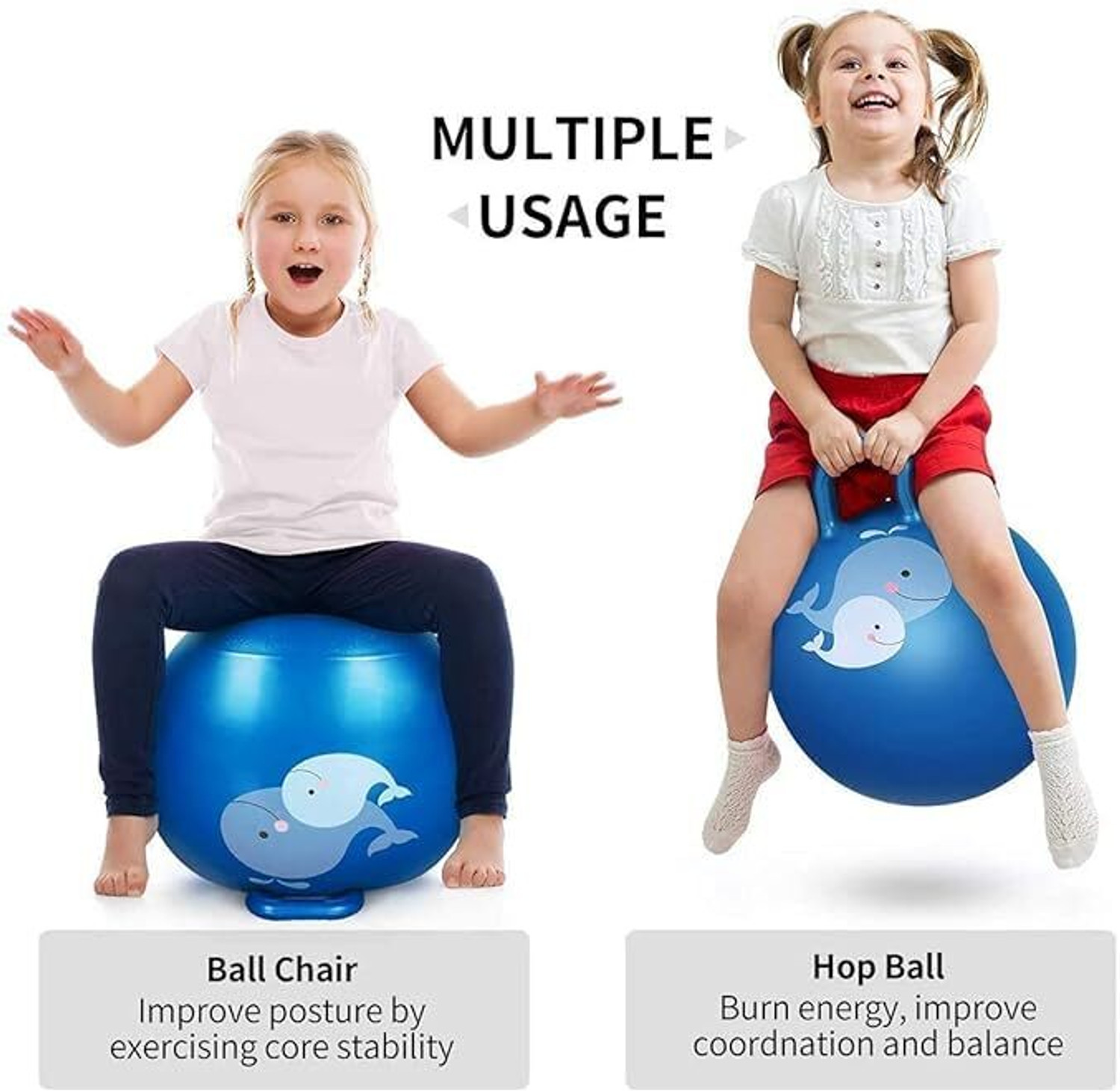 Image of Wishbone HOP BALL 55CM Inflatable Sit and Bounce Hop Ball