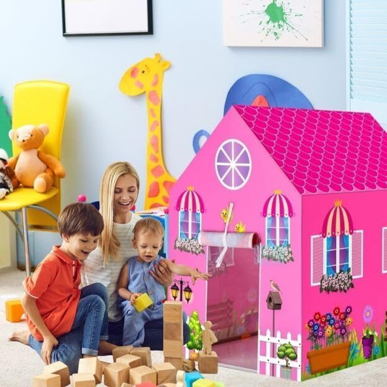 Image of Kindlook Kids Toy house Foldable House Tent Jumbo Size for Kids Boys&Girls 2to8 YearDol15