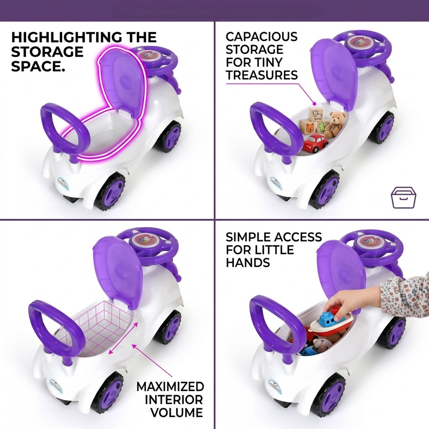 Image of JoyRide Toppy Ride on & Car for Kids with Music & Horn LED Steering