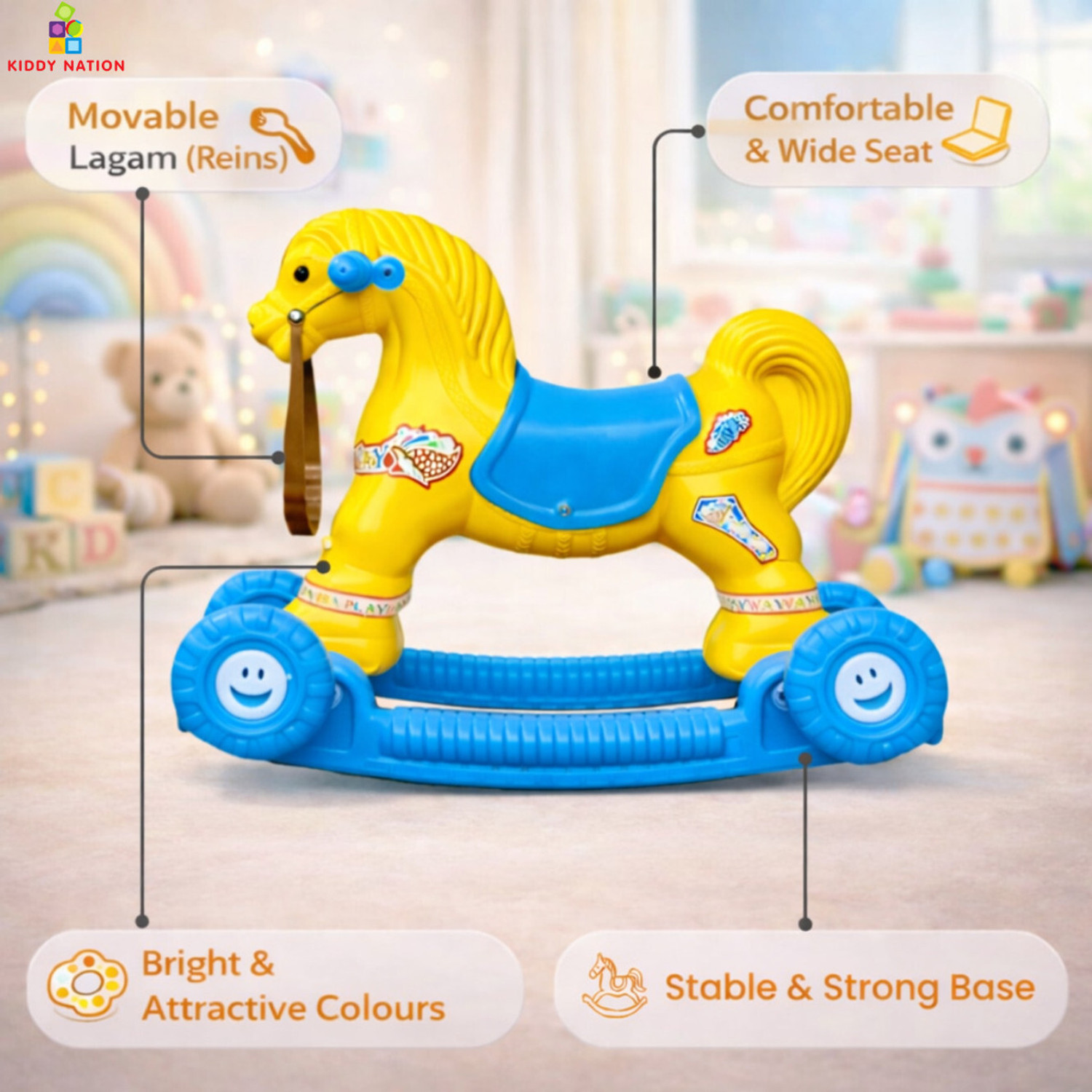 Image of Fuddu Baby Horse Rider for Kids 1-4 Years Birthday Horse Rider Toys