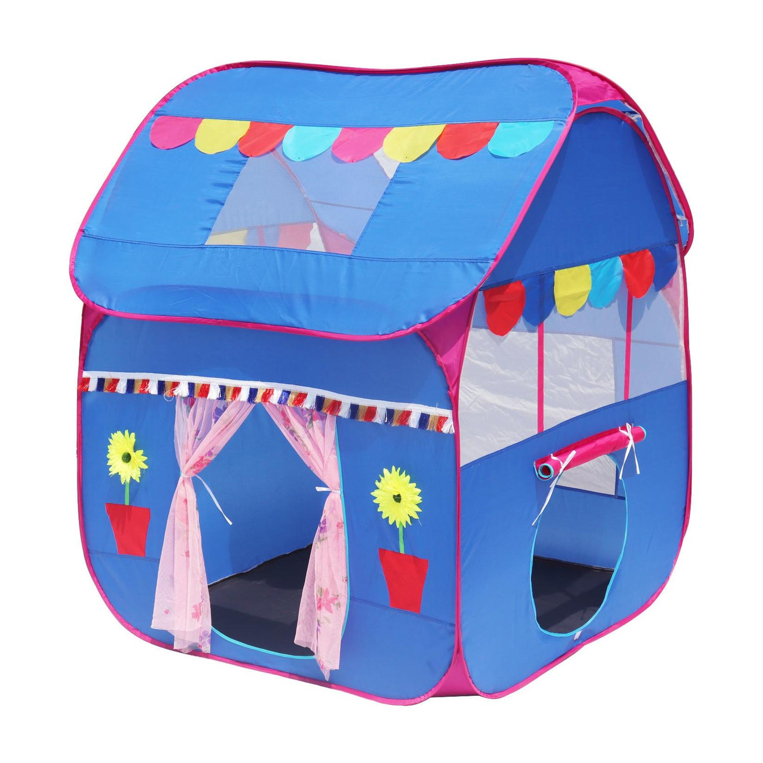 Homecute Foldable Pop Up Hut Type Kids Toy Play Tent House Blue