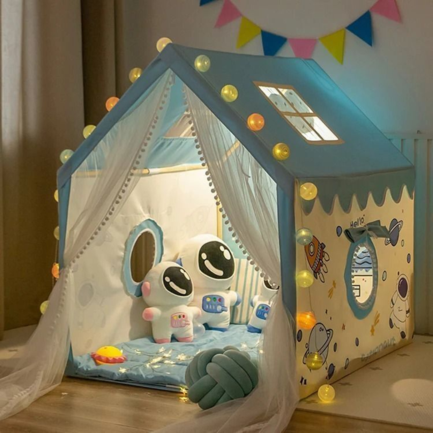 Image of SHREE KRISHNA FAHION blue city tent house for kids 3 year to 10 year