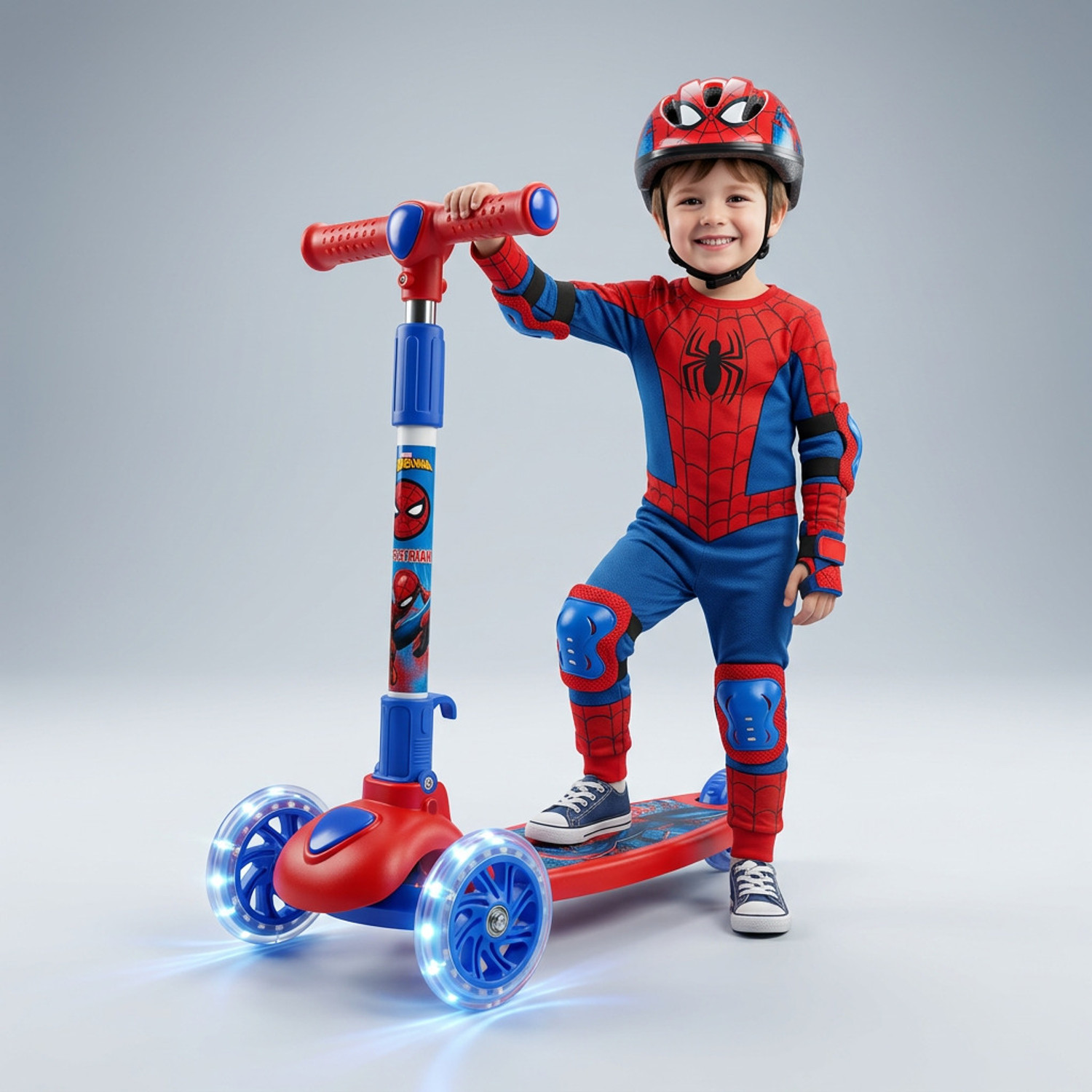 Image of Avengers Spiderman 3 Wheeled Heroglide Kick Scooter