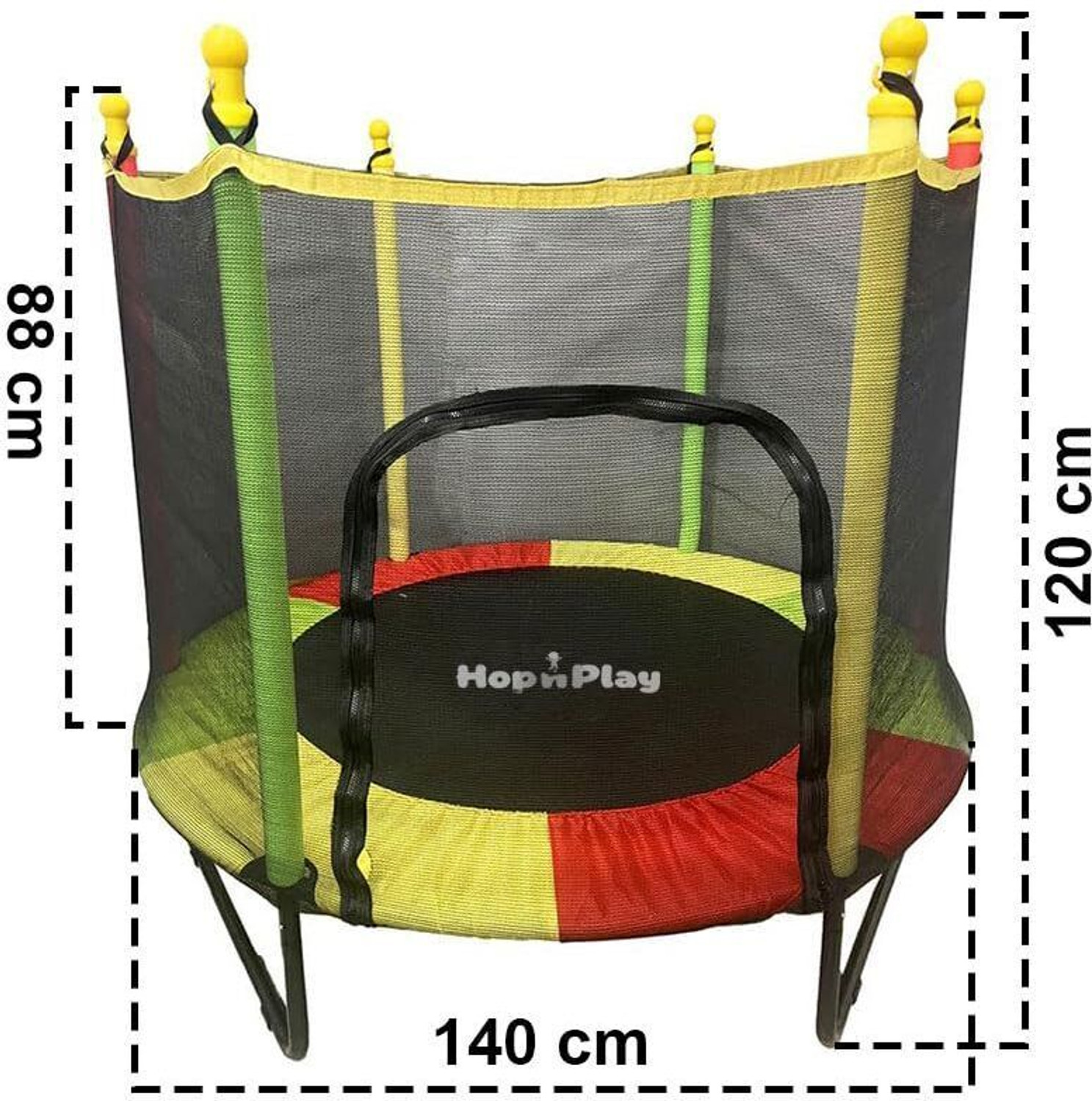Image of HOP N PLAY 55 Inch / 4.5 Ft Jumping Trampoline with Safety Net for Kids, Indoor & outdoor