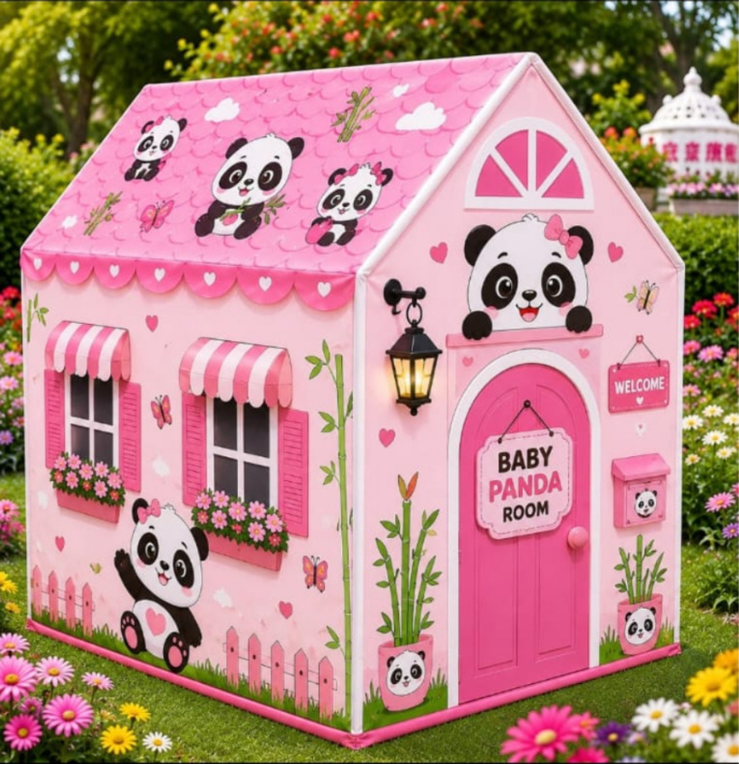 Image of HERYA ENTERPRISE pink panda new jumbo tent house for kids 10yers