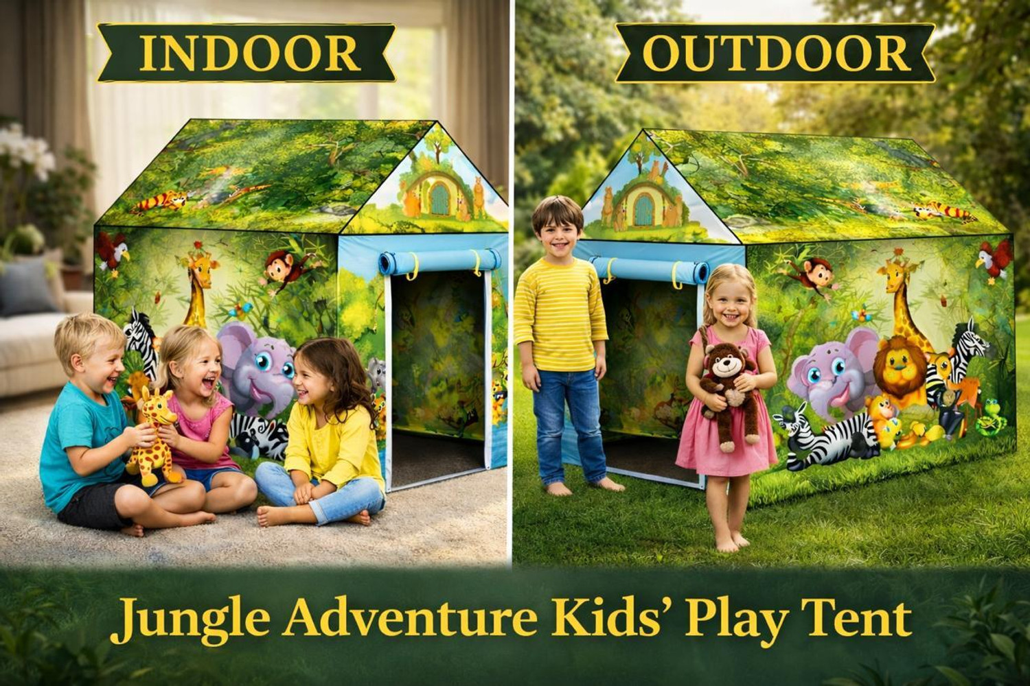 Image of cantus Tent House for Kids Jungle Tent House for 10 year boys and girls(Big Size)