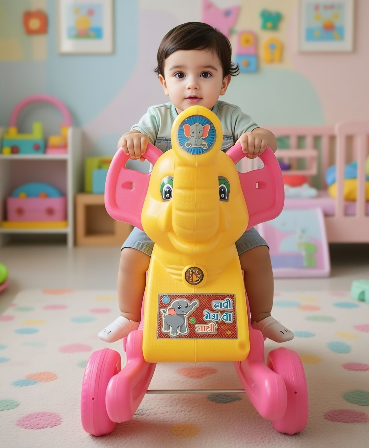 Image of oh baby Elephant Rider for Kids 1-5 Years Rideons & Wagons Non Battery Operated Ride