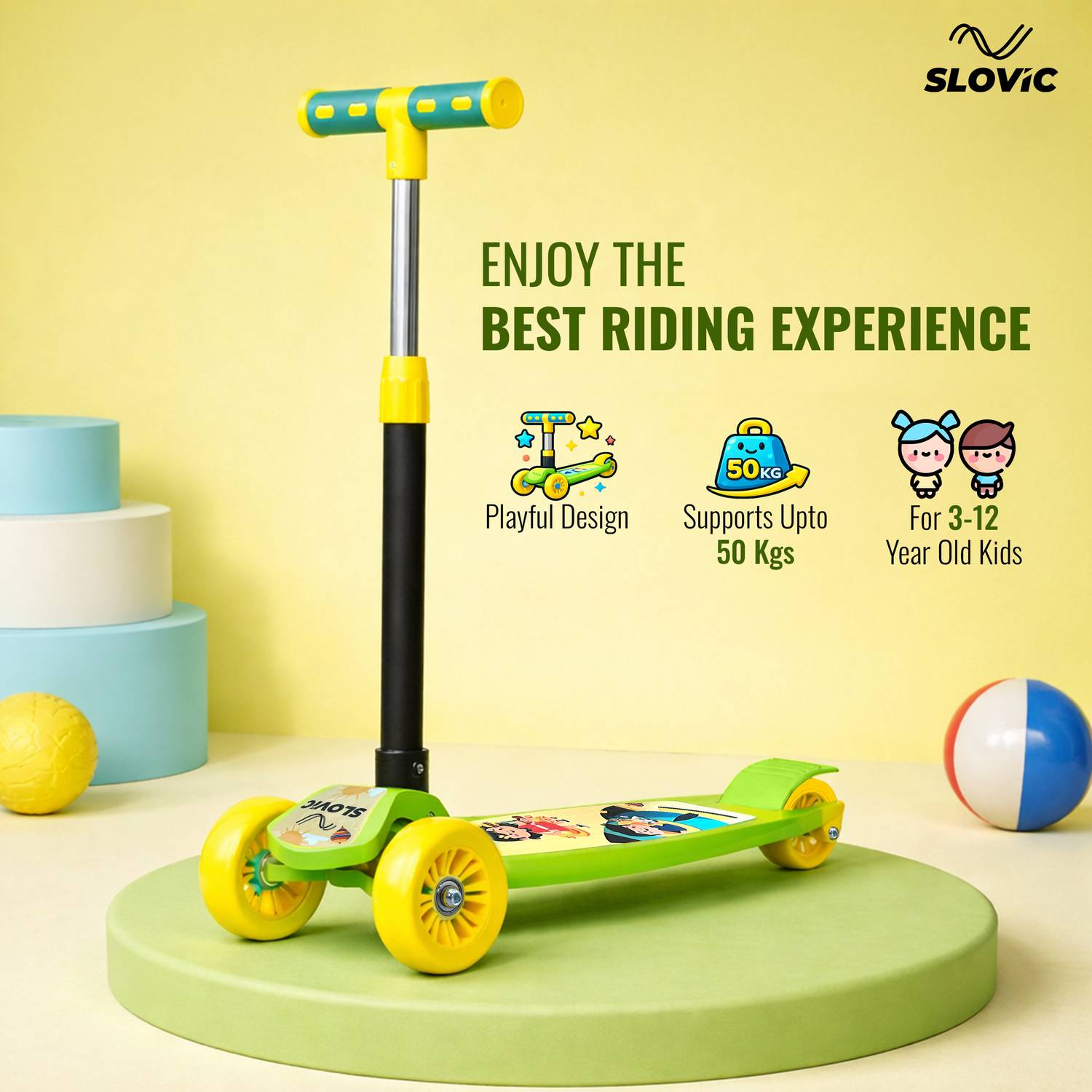 SLOVIC Kick Scooter for Kids 3+ Years - Image 2
