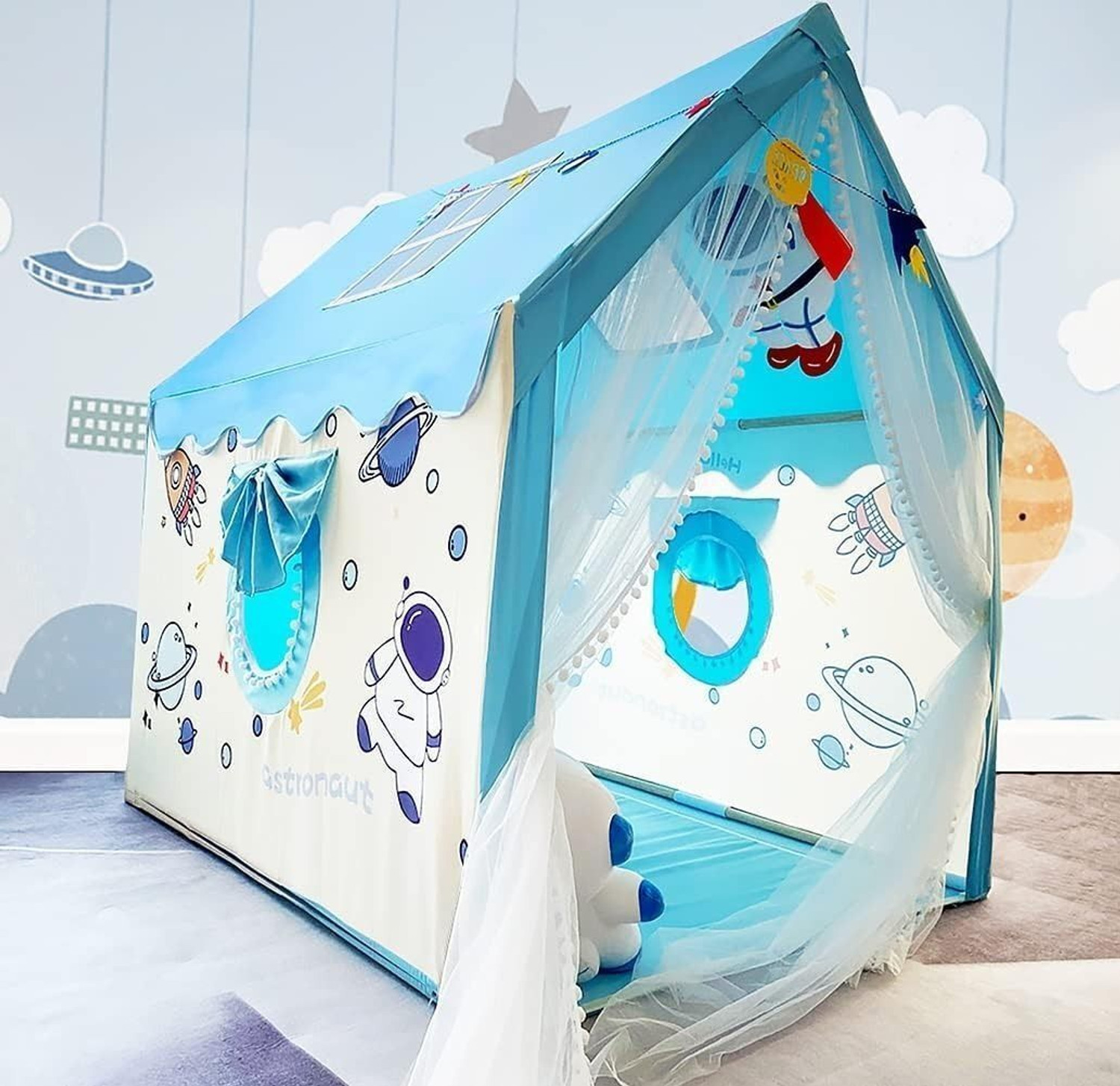 Image of SHREE KRISHNA FAHION blue city tent house for kids 3 year to 10 year