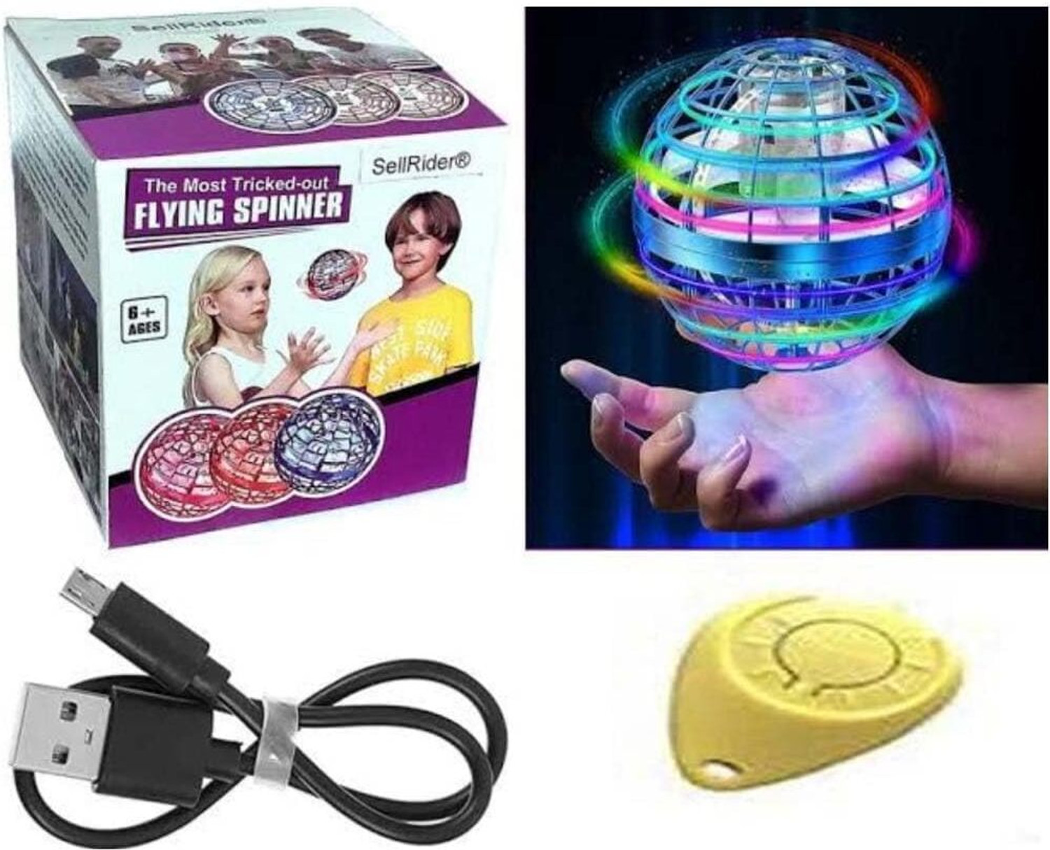 Image of URBANNEST Flying Spinner Ball Toy with RGB LED Lights
