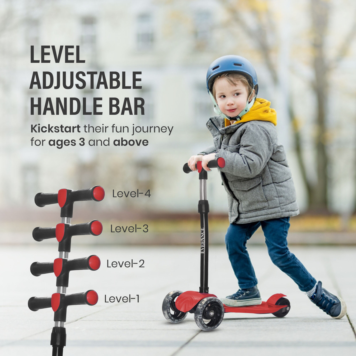 Image of EVELANCE Lil Roamer Scooter Foldable Kick Skating Cycle| Skate Scooter 50Kg Capacity