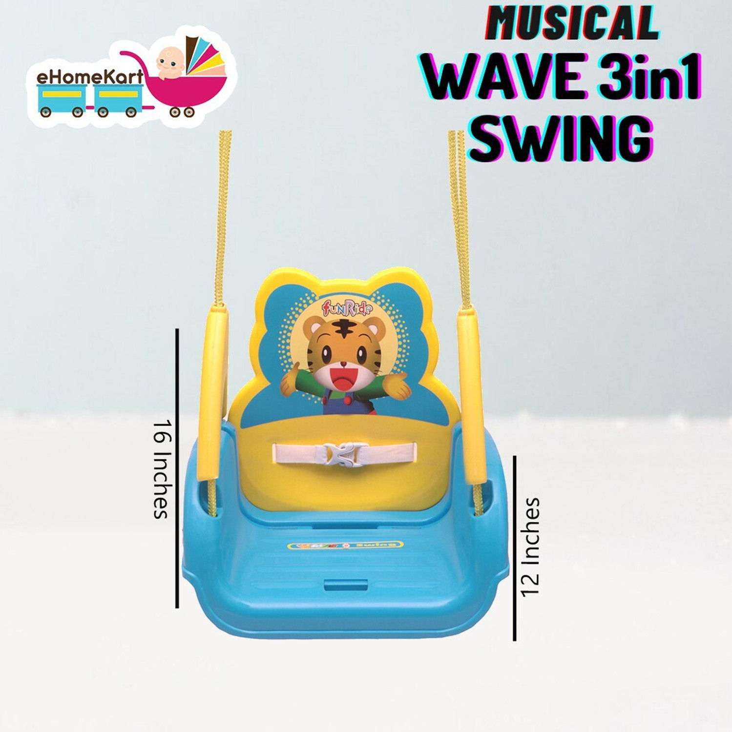 Image of Ehomekart 3 in 1 Wave Adjustible Swing Toy with Music for Kids