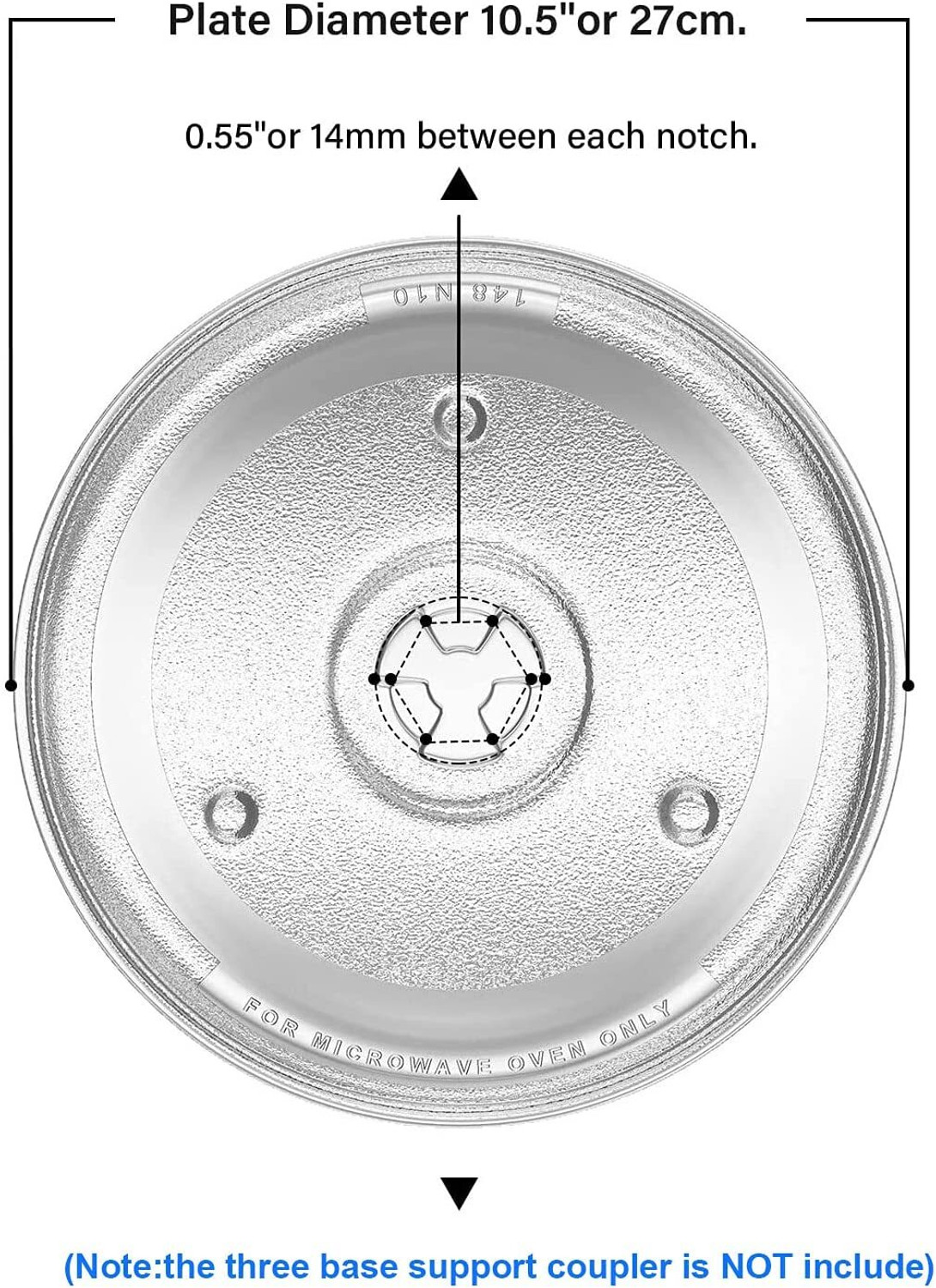 Image of Payflip 10.5 Inch Turntable Plate For 23 L Convection Microwave Oven Model MAGICOOK 23C Fiber Glass Microwave Turntable Plate